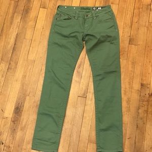 Miss Me Green Skinny Jeans